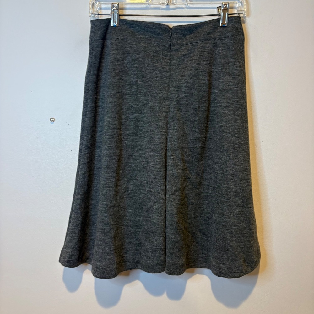 LOFT Women's Charcoal Grey A-Line Knit Skirt Size 4 Business Casual Basic Modest - Picture 4 of 5